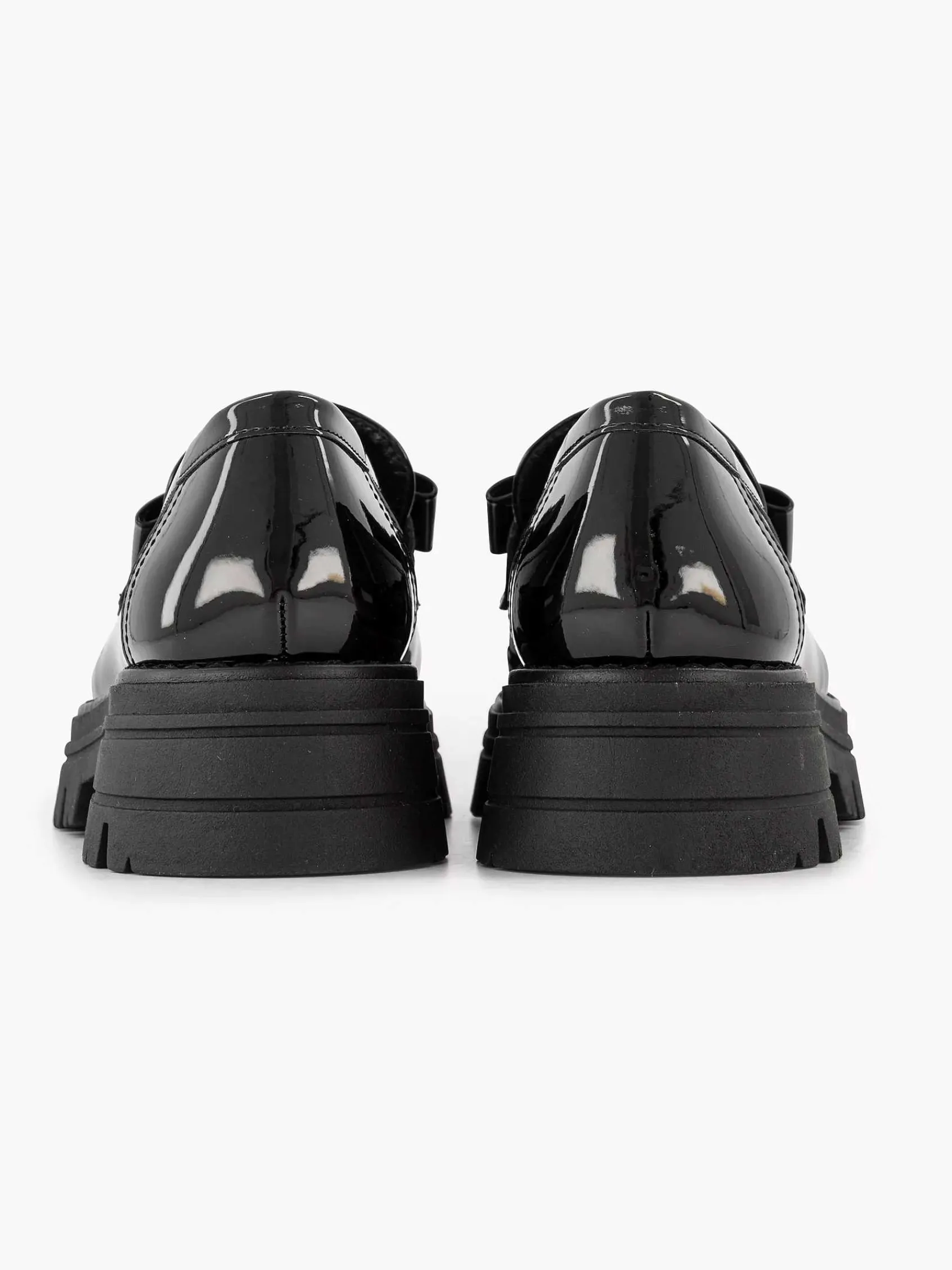Instappers|Oxmox Zwarte Chunky Loafer Lak