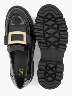 Instappers|Oxmox Zwarte Chunky Loafer Lak