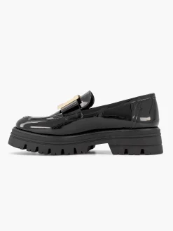 Instappers|Oxmox Zwarte Chunky Loafer Lak