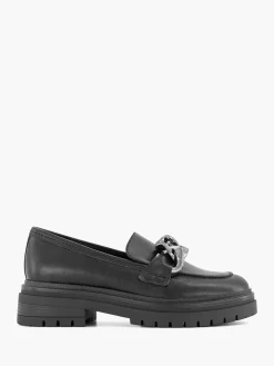 Instappers|Oxmox Zwarte Chunky Loafer Sierketting