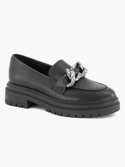 Instappers|Oxmox Zwarte Chunky Loafer Sierketting