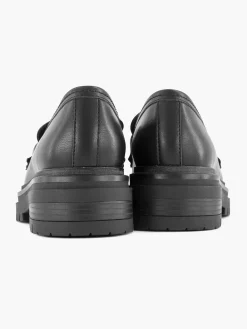 Instappers|Oxmox Zwarte Chunky Loafer Sierketting