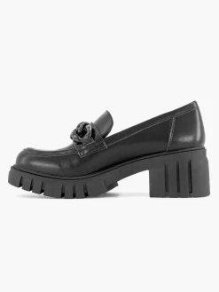 Instappers|Oxmox Zwarte Chunky Loafer Sietketting