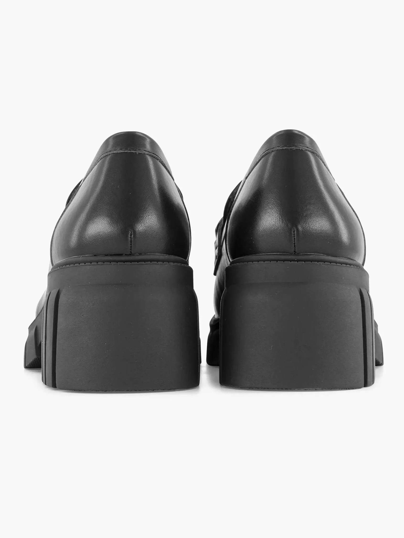 Instappers|Oxmox Zwarte Chunky Loafer Sietketting
