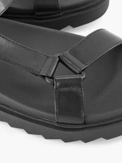 Sandalen|Oxmox Zwarte Chunky Sandaal