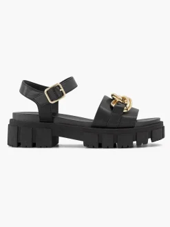 Sandalen|Oxmox Zwarte Chunky Sandaal Sierketting