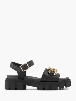 Sandalen|Oxmox Zwarte Chunky Sandaal Sierketting