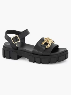 Sandalen|Oxmox Zwarte Chunky Sandaal Sierketting