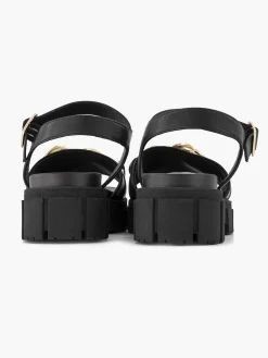 Sandalen|Oxmox Zwarte Chunky Sandaal Sierketting