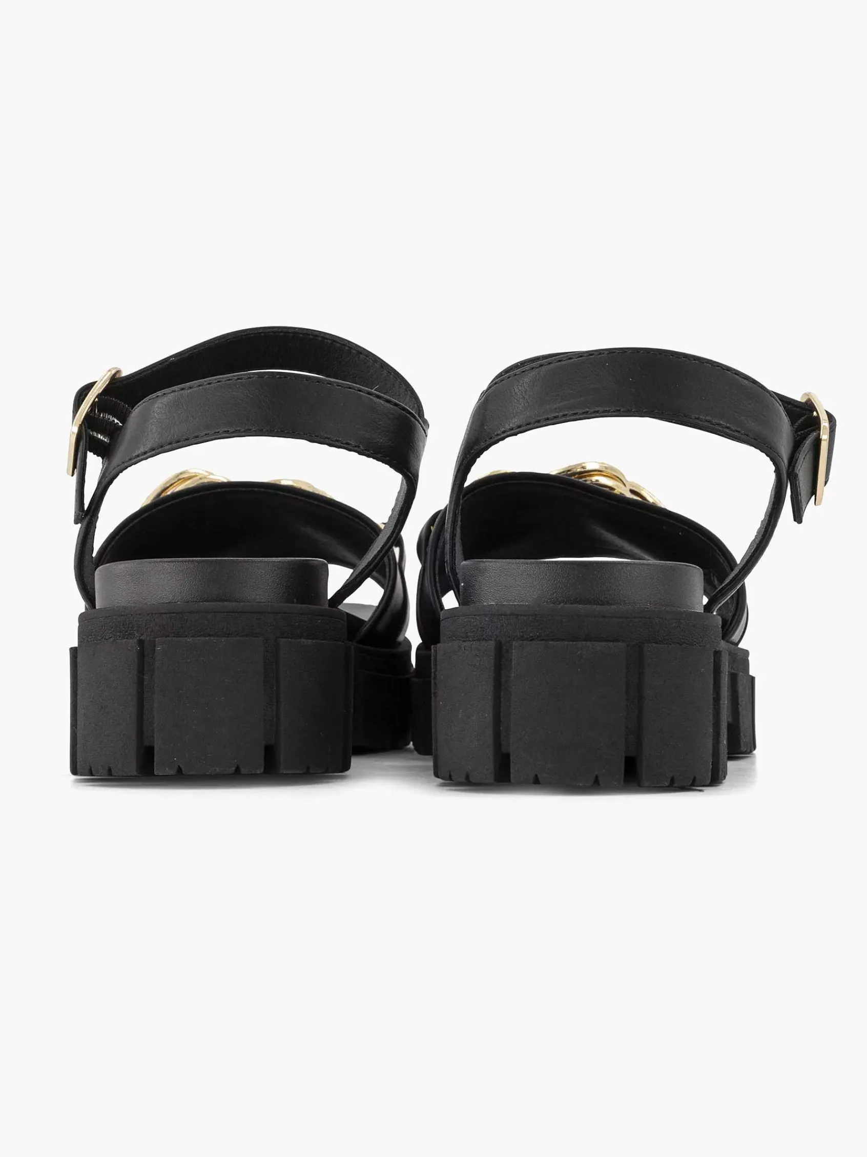 Sandalen|Oxmox Zwarte Chunky Sandaal Sierketting