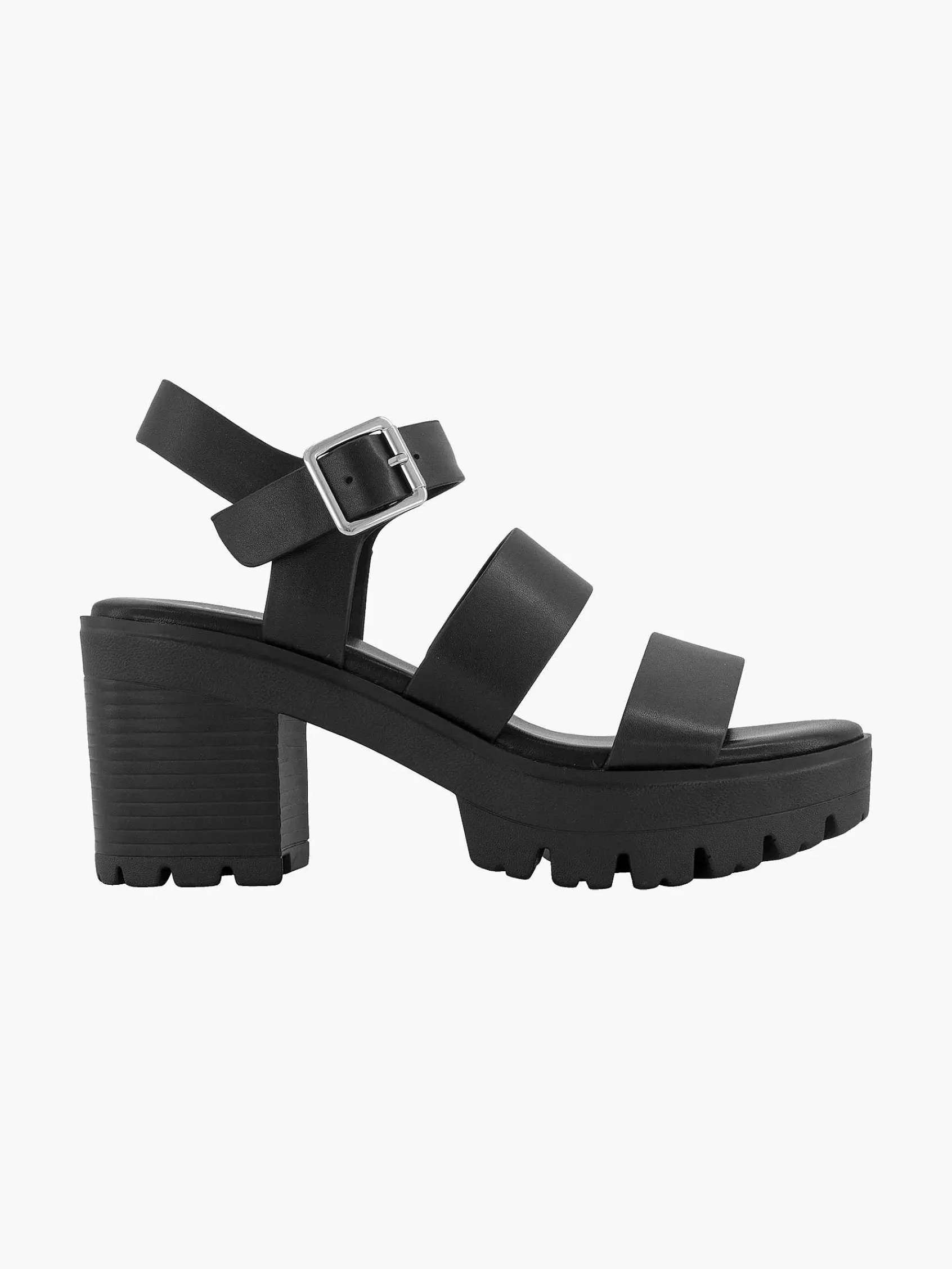 Sandalen|Oxmox Zwarte Chunky Sandalette