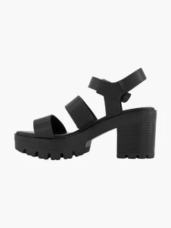 Sandalen|Oxmox Zwarte Chunky Sandalette