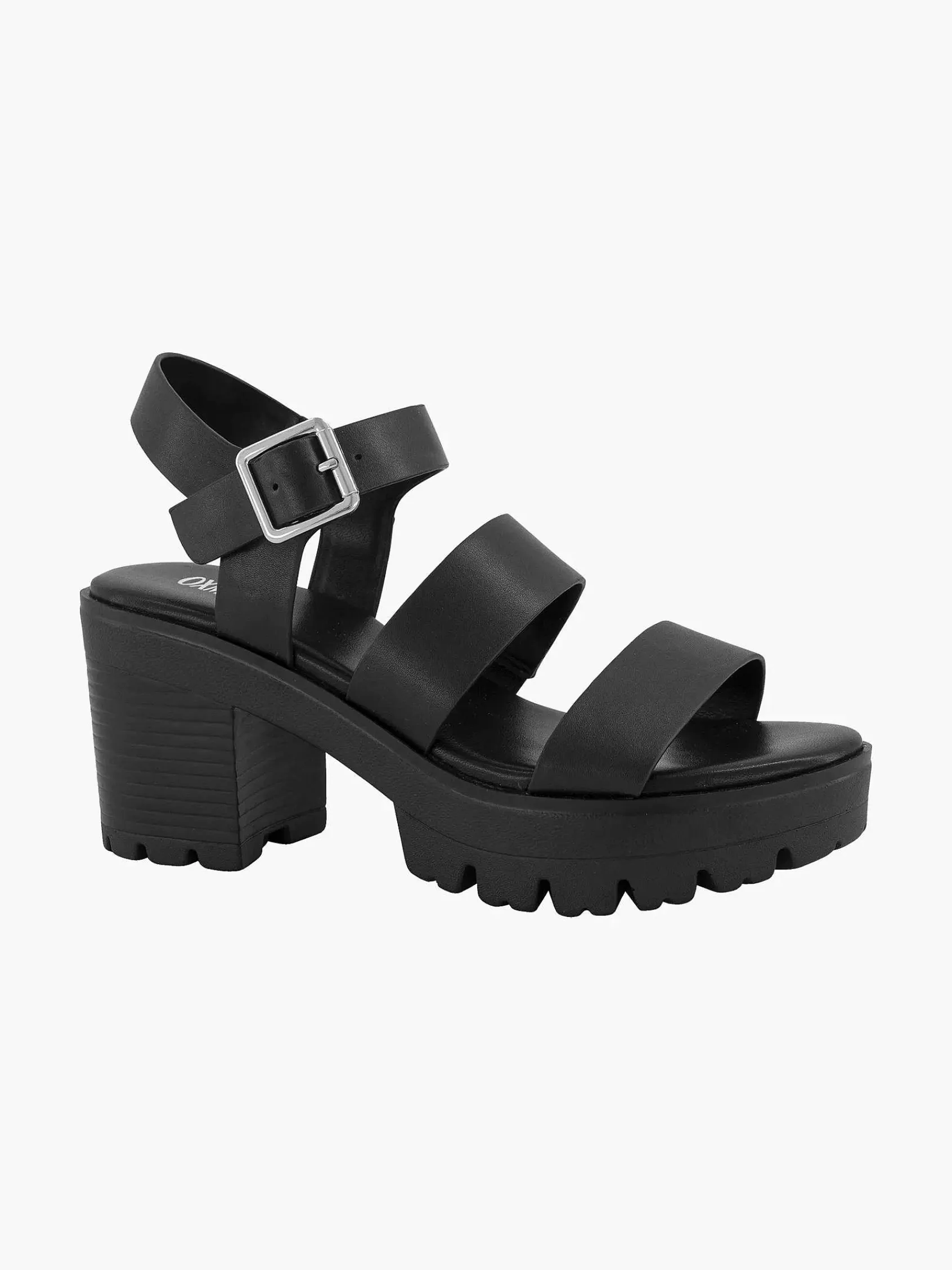 Sandalen|Oxmox Zwarte Chunky Sandalette
