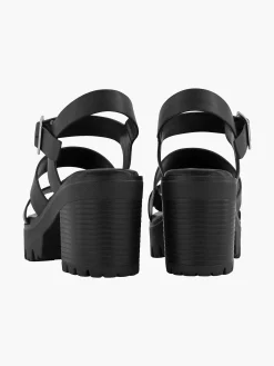 Sandalen|Oxmox Zwarte Chunky Sandalette