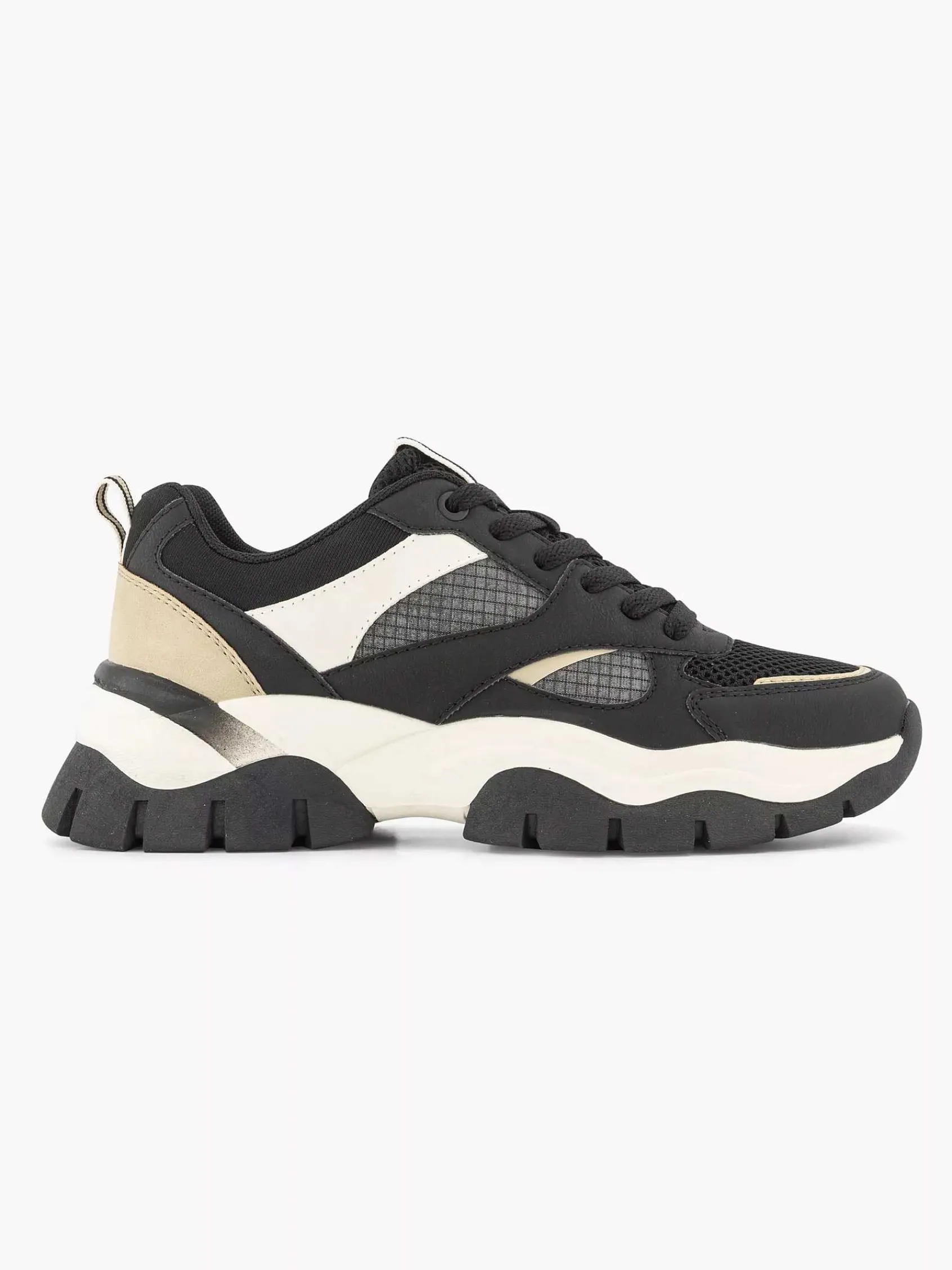 Sneakers|Oxmox Zwarte Chunky Sneaker