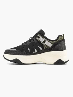 Sneakers|Oxmox Zwarte Chunky Sneaker Panterprint