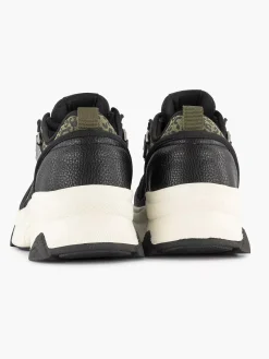Sneakers|Oxmox Zwarte Chunky Sneaker Panterprint