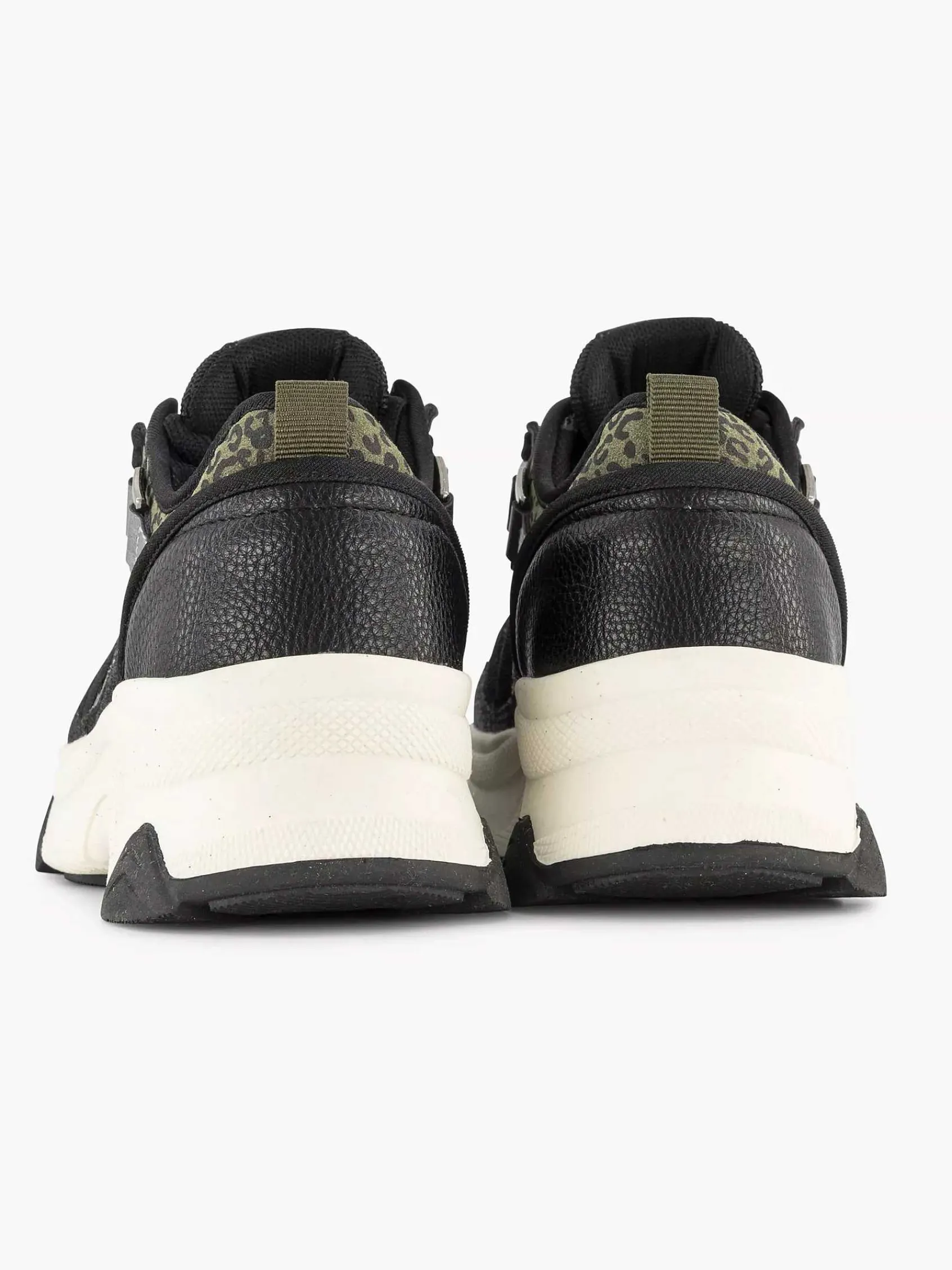 Sneakers|Oxmox Zwarte Chunky Sneaker Panterprint
