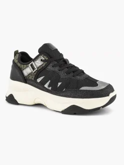 Sneakers|Oxmox Zwarte Chunky Sneaker Panterprint