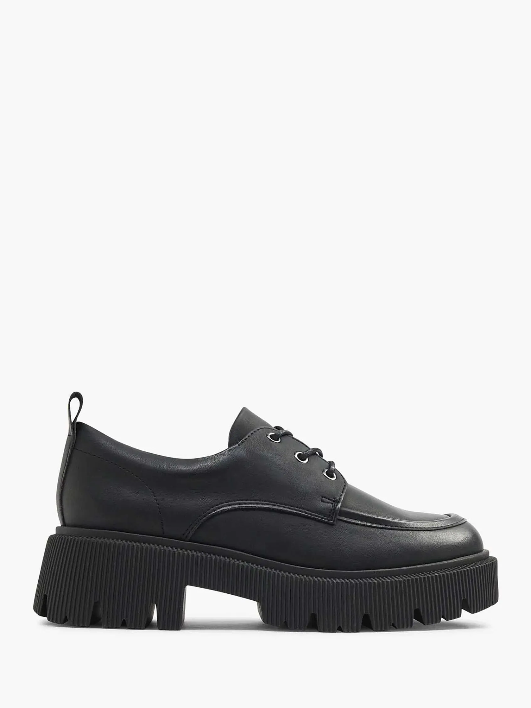 Instappers|Oxmox Zwarte Chunky Veterschoen