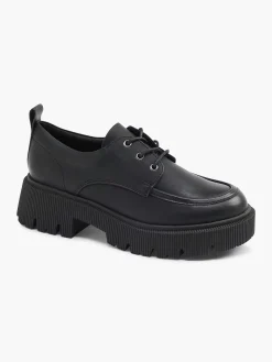 Instappers|Oxmox Zwarte Chunky Veterschoen