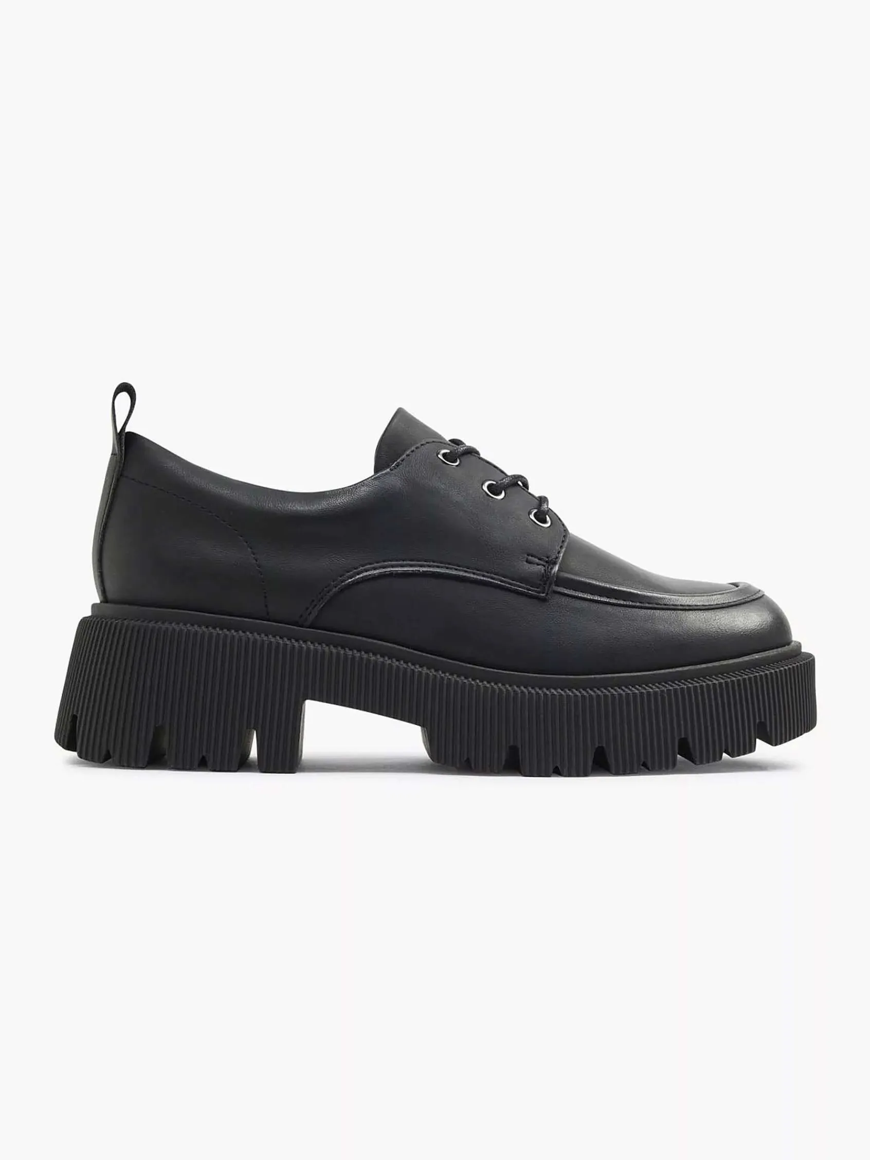 Instappers|Oxmox Zwarte Chunky Veterschoen
