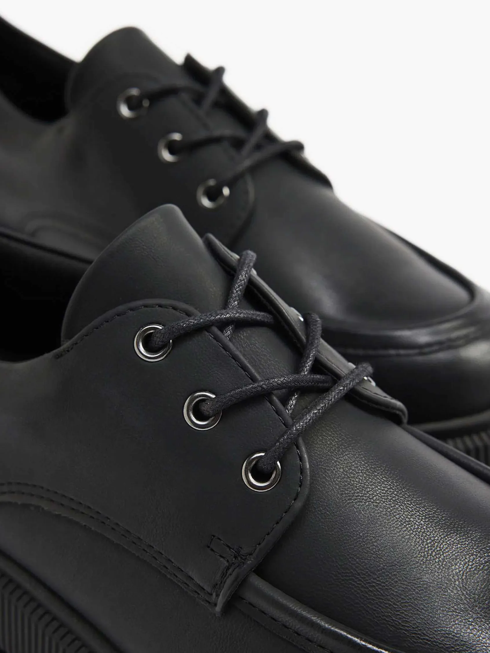 Instappers|Oxmox Zwarte Chunky Veterschoen