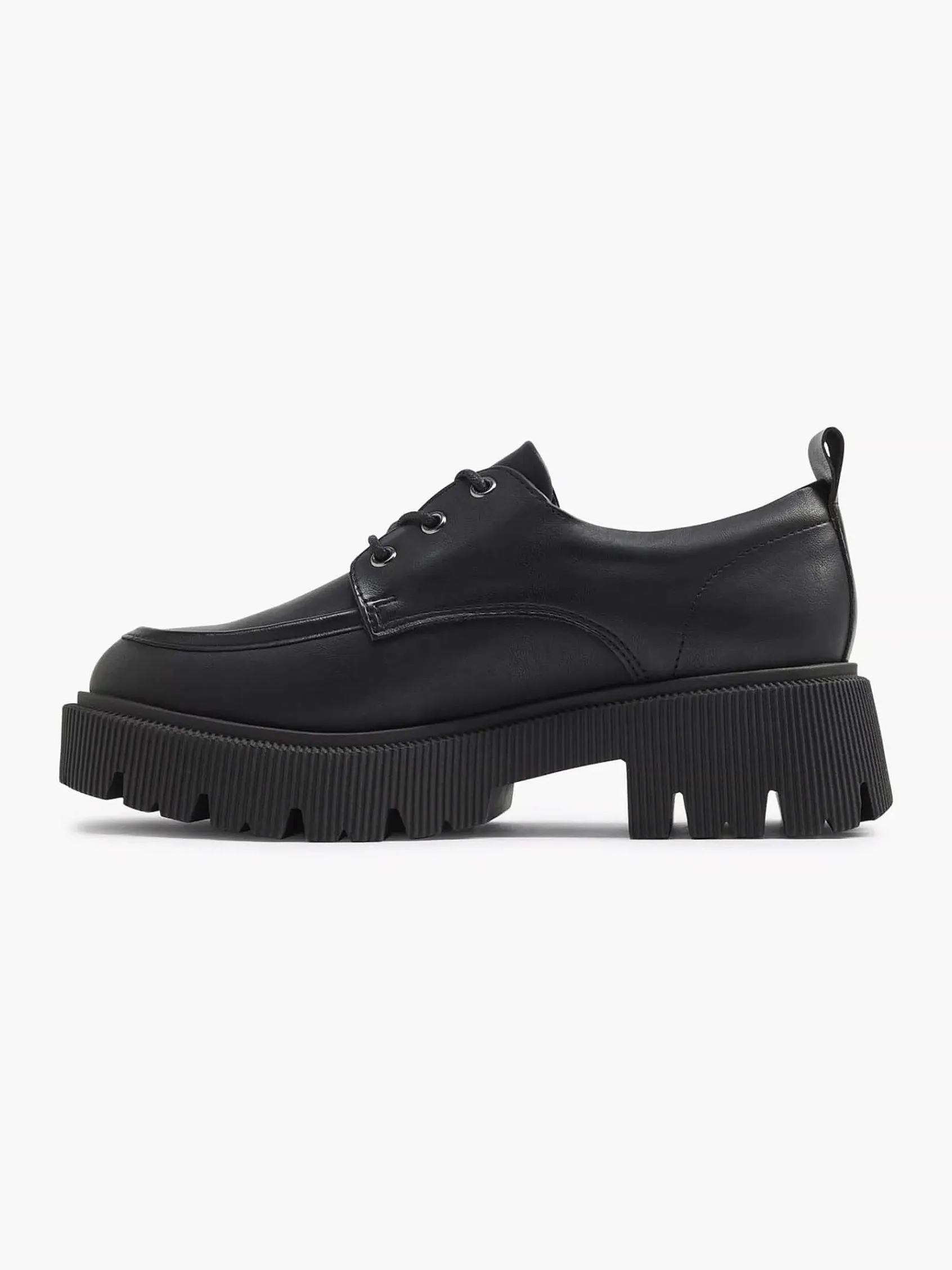 Instappers|Oxmox Zwarte Chunky Veterschoen