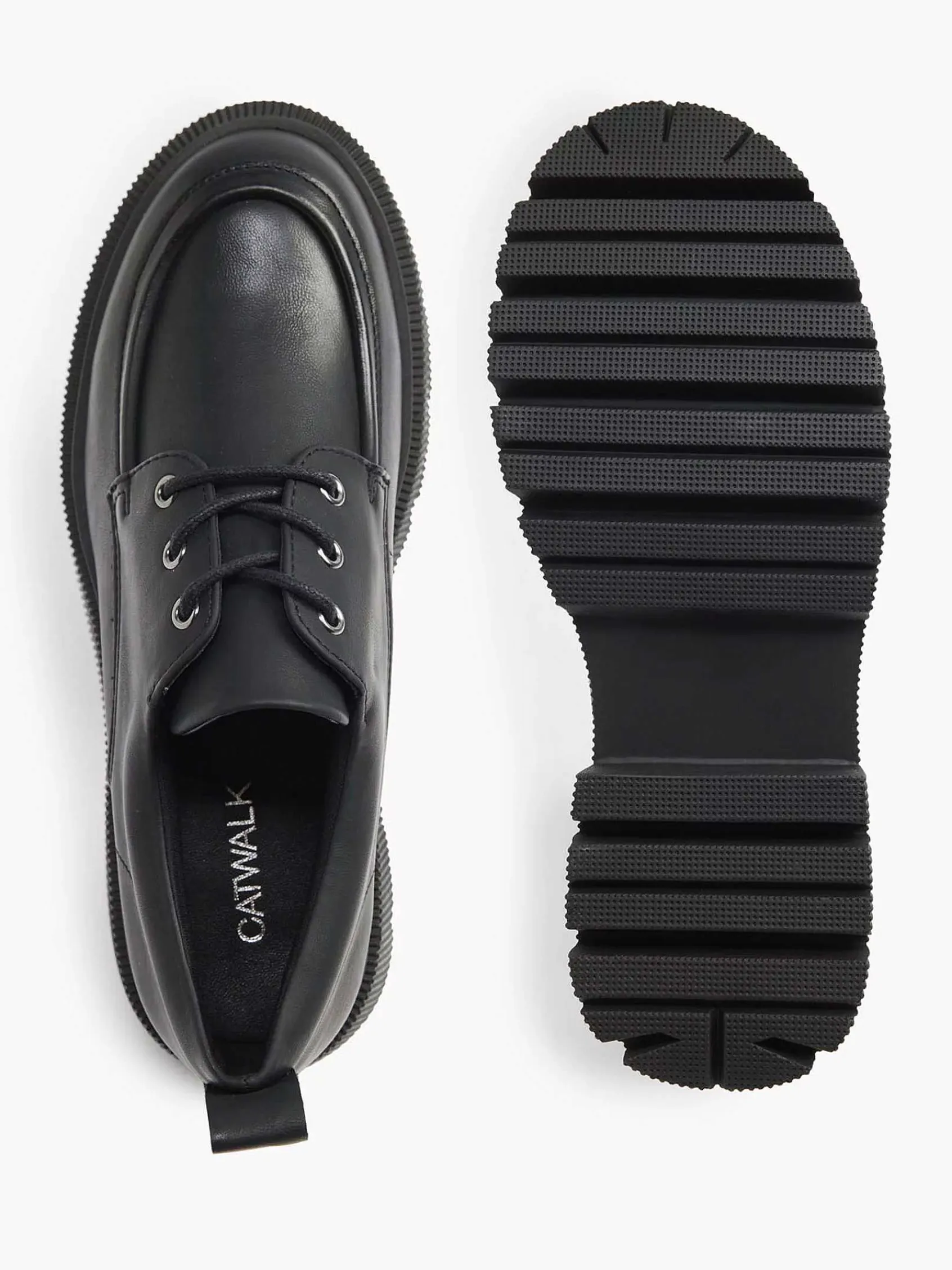 Instappers|Oxmox Zwarte Chunky Veterschoen