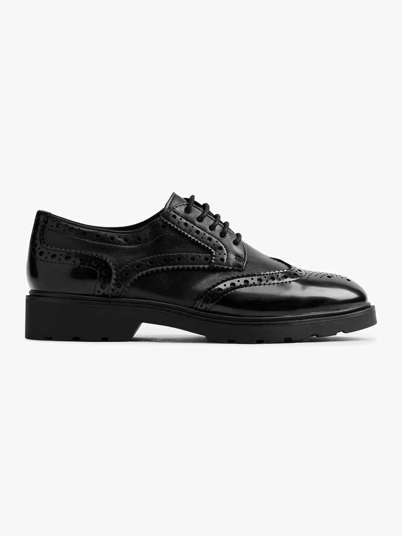 Instappers|Graceland Zwarte Chunky Veterschoen