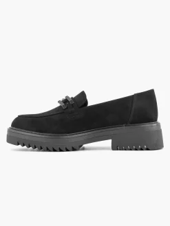 Instappers|Oxmox Zwarte Chuny Loafer Sierketting