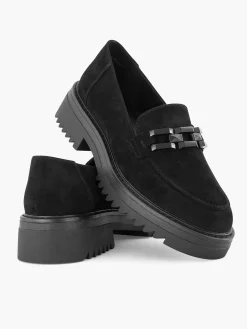 Instappers|Oxmox Zwarte Chuny Loafer Sierketting