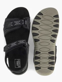 Comfort Schoenen|Easy Street Zwarte Comfort Sandaal