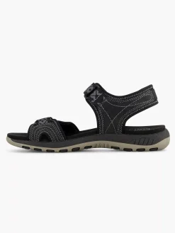 Comfort Schoenen|Easy Street Zwarte Comfort Sandaal