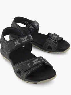 Comfort Schoenen|Easy Street Zwarte Comfort Sandaal