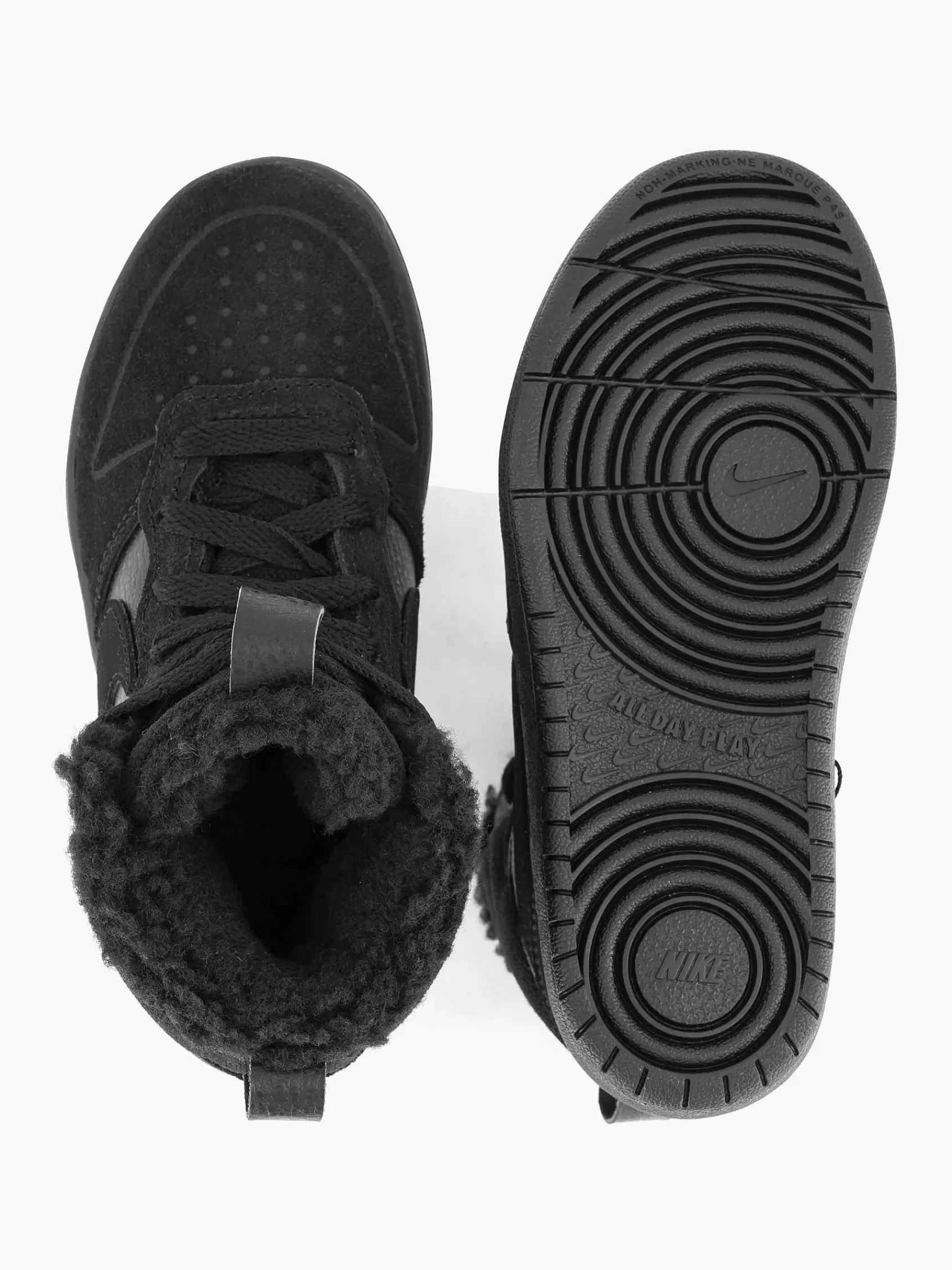 Babyschoenen|Nike Zwarte Court Borough Mid 2