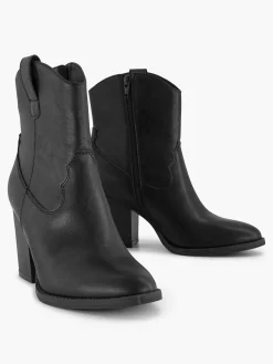 Enkellaarzen & Boots|Graceland Zwarte Cowboy Laars Hak