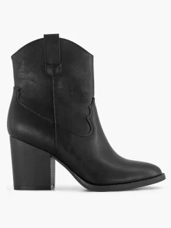 Enkellaarzen & Boots|Graceland Zwarte Cowboy Laars Hak