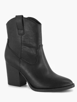 Enkellaarzen & Boots|Graceland Zwarte Cowboy Laars Hak