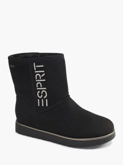 Enkellaarzen & Boots|Esprit Zwarte Enkelboot Gevoerd