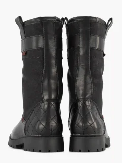 Enkellaarzen & Boots|Landrover Zwarte Enkellaars Gevoerd
