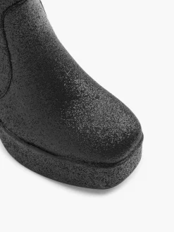 Enkellaarzen & Boots|Oxmox Zwarte Enkellaars Hak Glitters