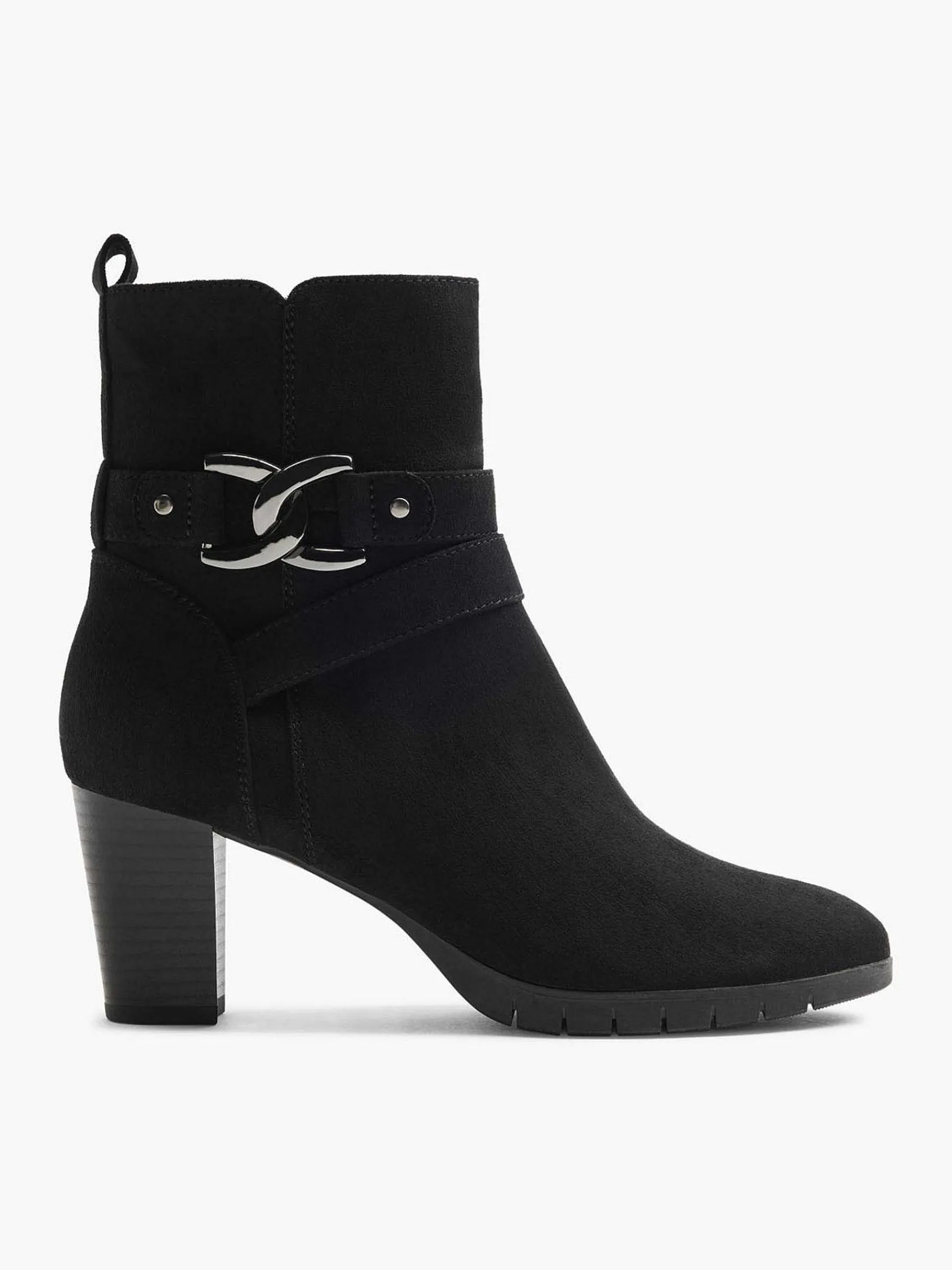 Enkellaarzen & Boots|Graceland Zwarte Enkellaars Sierketting
