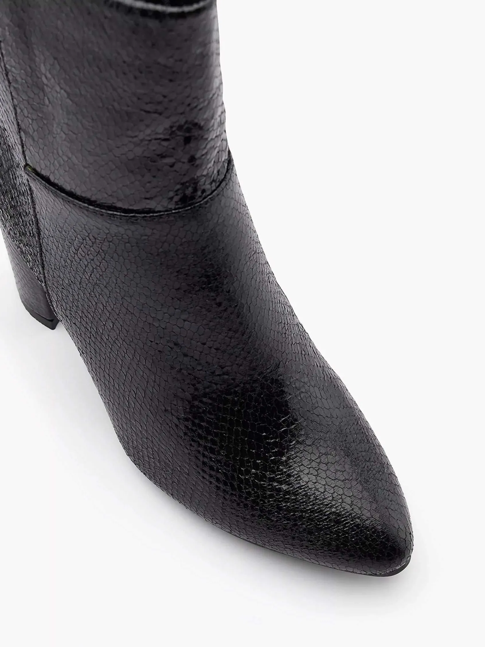 Enkellaarzen & Boots|Oxmox Zwarte Enkellaars Slangenprint