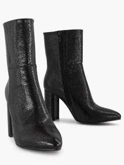 Enkellaarzen & Boots|Oxmox Zwarte Enkellaars Slangenprint