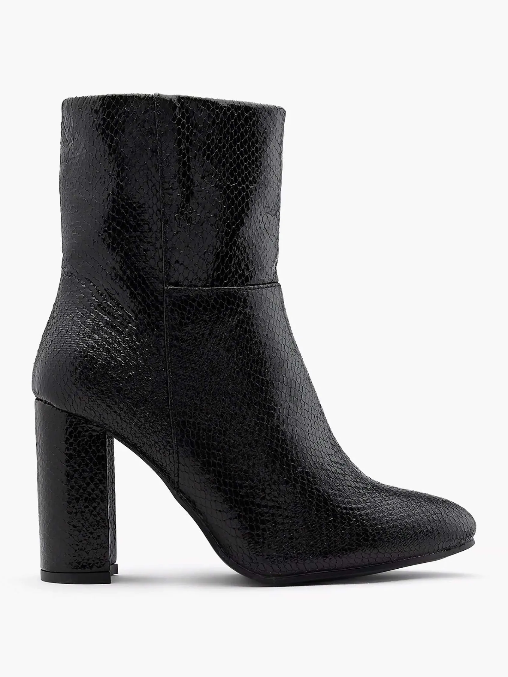 Enkellaarzen & Boots|Oxmox Zwarte Enkellaars Slangenprint
