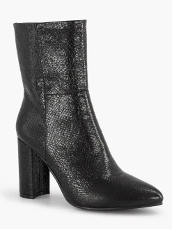 Enkellaarzen & Boots|Oxmox Zwarte Enkellaars Slangenprint