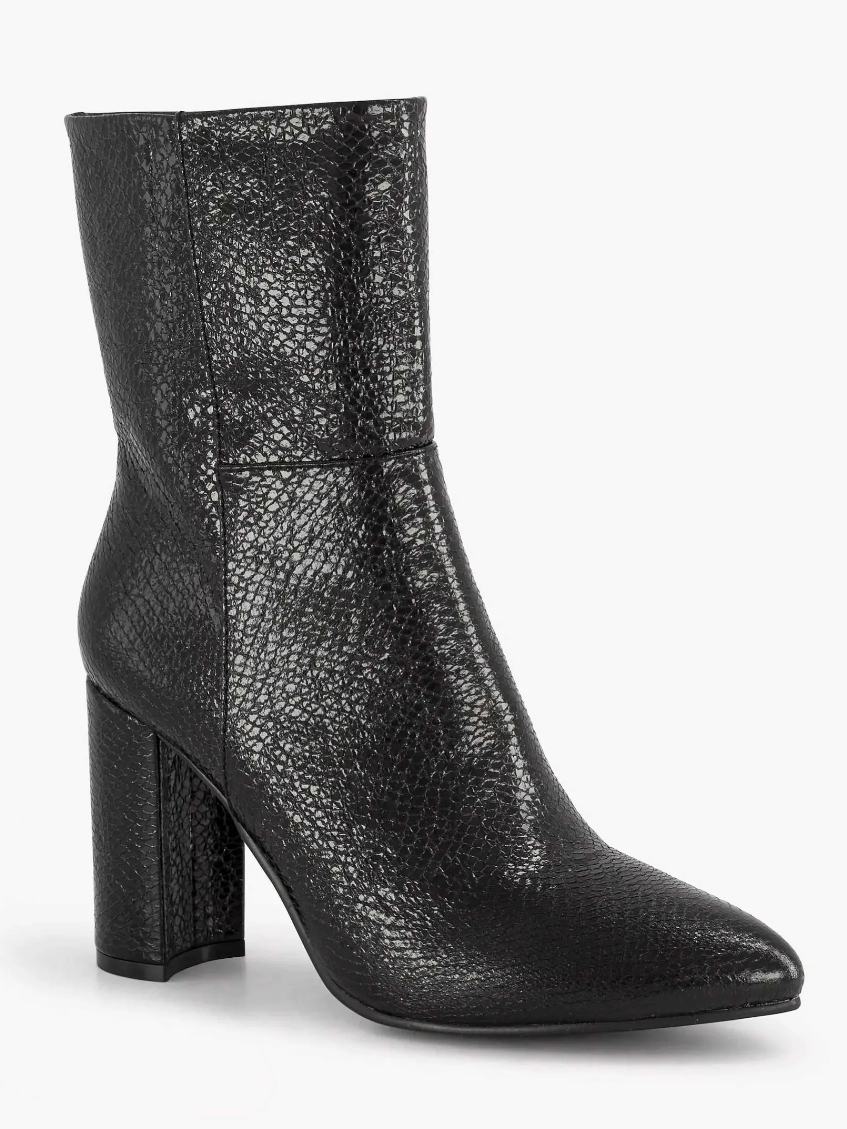 Enkellaarzen & Boots|Oxmox Zwarte Enkellaars Slangenprint