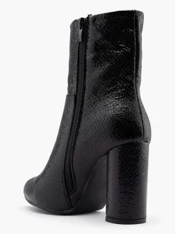 Enkellaarzen & Boots|Oxmox Zwarte Enkellaars Slangenprint