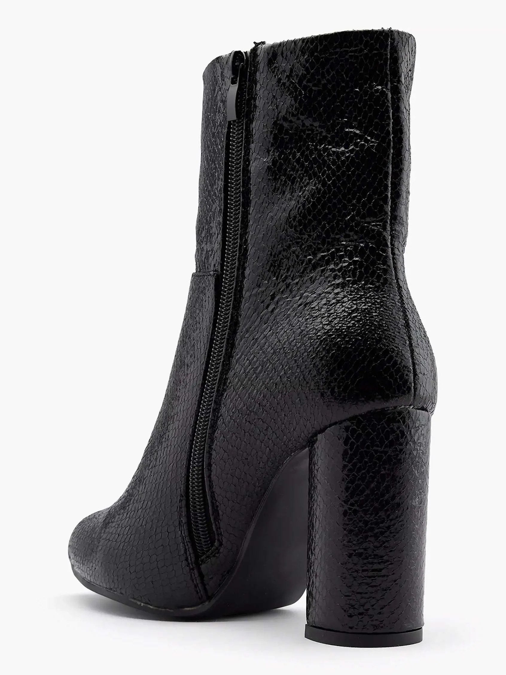 Enkellaarzen & Boots|Oxmox Zwarte Enkellaars Slangenprint